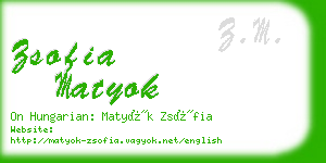 zsofia matyok business card